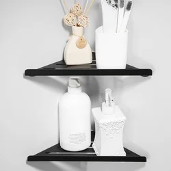 Bathroom Corner Shower Shelf Stainless Steel No Drilling Corner Shower Organizer Heavy-Duty Hollow Corner Rack for Bathroom Wal