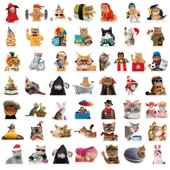 10/30/50 張趣味動物貓咪錶情包貼紙 可愛卡通貼紙 兒童玩具 筆記型電腦 行李箱 摩托車裝飾貼紙 10 最佳銷售 貼紙貓 - №10