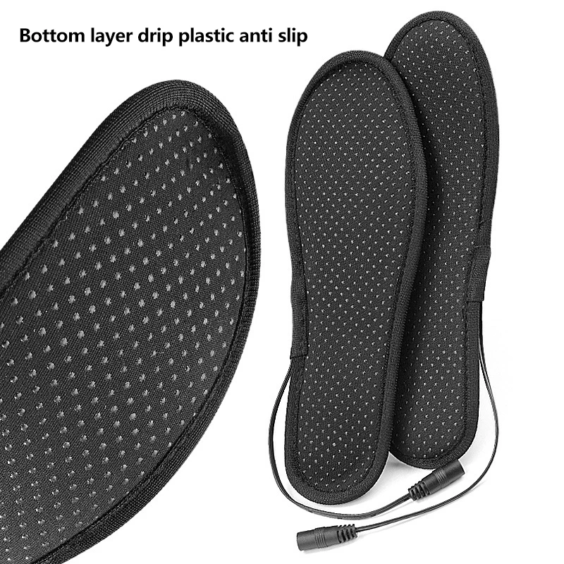 USB Heated Shoe Insoles Electric Heated Shoes Pad Washable Rechargeable Foot Warmer Electric Heated Insoles For Skiing Hiking