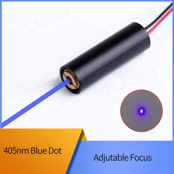 D10X30mm ปรับโฟกัส405nm 1MW 5MW 10MW 30MW 50MW 100MW Blue Dot ไดโอดเลเซอร์โมดูลเกรดอุตสาหกรรม ACC Driver TYLASERS