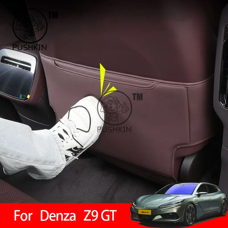 

Car Rear Row Anti-kick Covers For Denza Z9GT 2025 2026 Seat Back Kick Protector Dirt-proof Leather Interior Accessories
