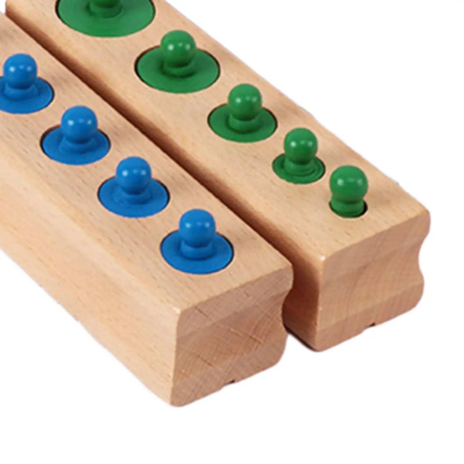 4 Pieces Montessori Toy Knobbed Cylinders Blocks Socket for School Toddlers