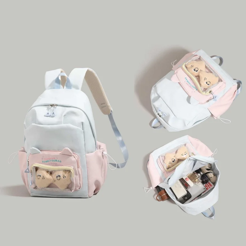 

Anime Convention Itabag Minimalist Summer Light Blue Pink Students Short Travel Simple Backpack Aesthetic Cute Daily Commute Bag