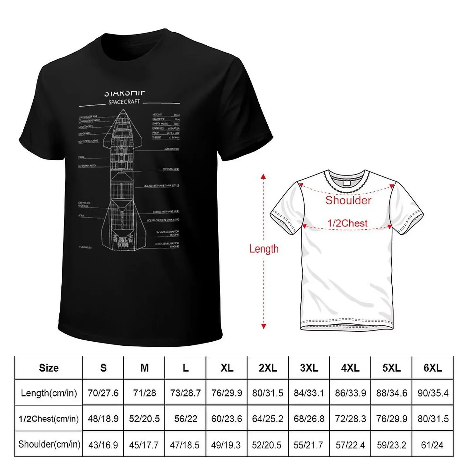 Starship Cutaway (White Stencil - No Background) T-Shirt cute tops graphic shirts fitted t shirts for men