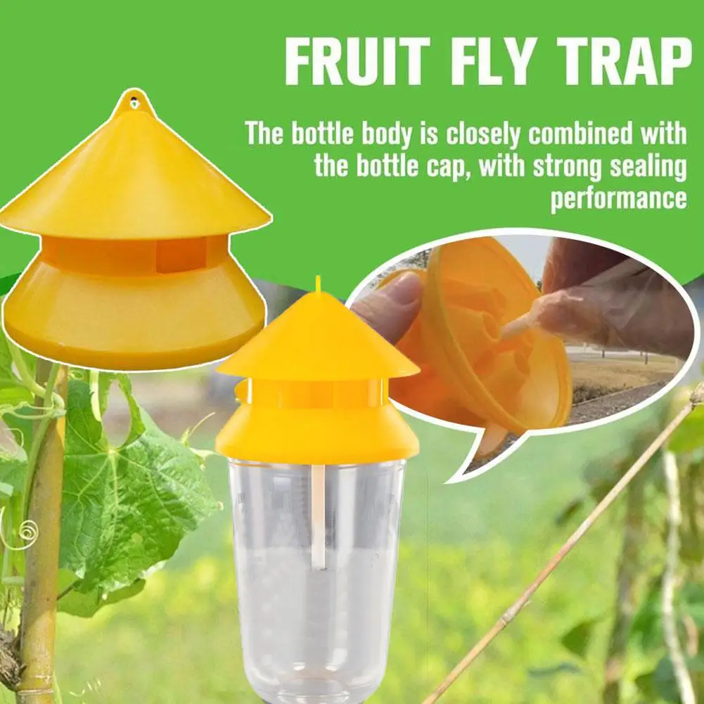 

Fruit Fly Trap Killer Yellow Plastic Drosophila Trap Fly Fruit Killer Insect Trap Control Fly Pest Catcher Products Orchard N5W7