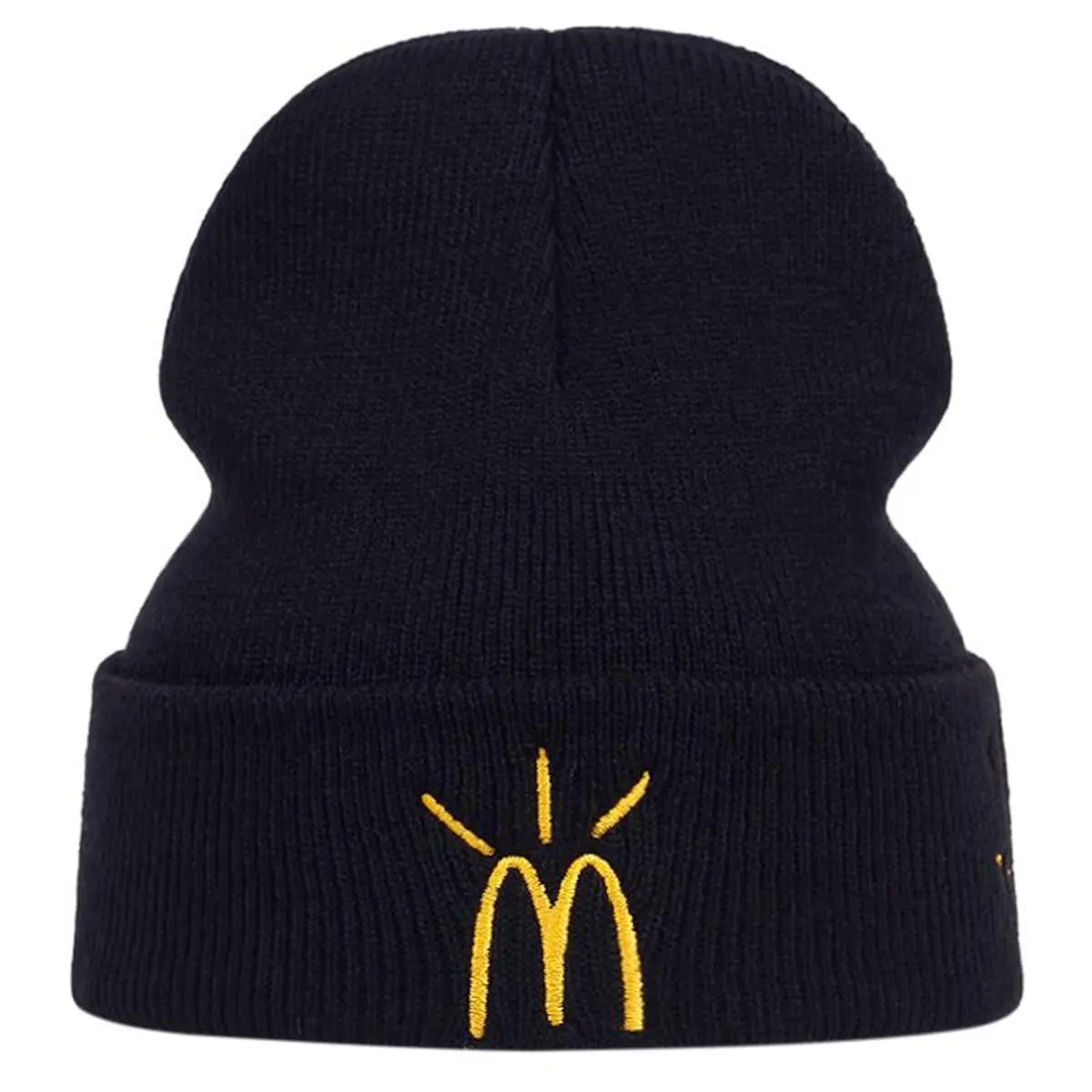 Unisex M Letter Embroidery Beanies Winter Warm Hat Hip Hop Cap Beanie Hat Caps for Women Men