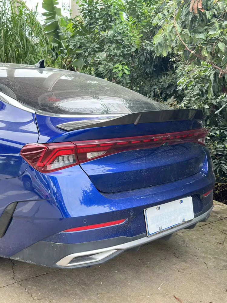 For Kia K5 NEW GT 2020-2024 Real Carbon Fiber Rear Trunk Lip Spoiler R Style Car Tail Wing Decoration 100% Original Fiber