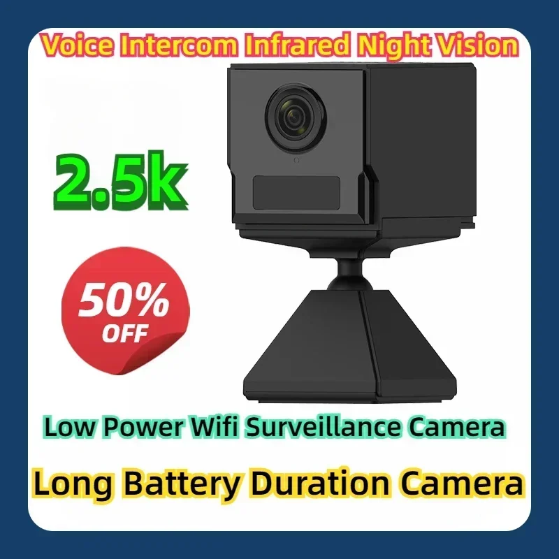 Caméra de surveillance Wi-Fi à vision nocturne infrarouge, interphone vocal, batterie longue durée, faible consommation, xx