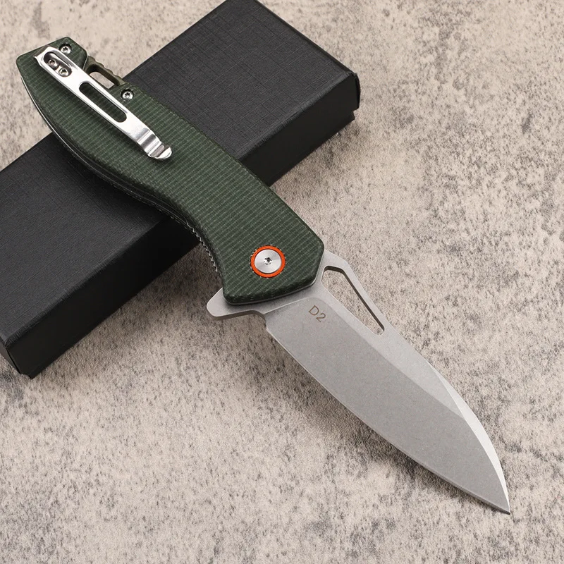 Gift collection New style D2 steel linen handle creative fishing survival collection outdoor tactical EDC fruit knife