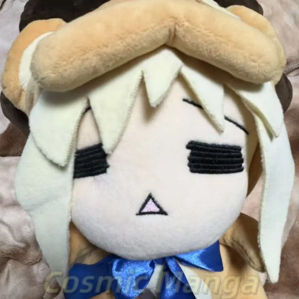 Fate Saber Artoria Pendragon Rey Arturo Figura de Anime en Postura Sentada, Peluche de Ídolo, Almohada de Halloween y Cumpleaños, Regalo para Fans