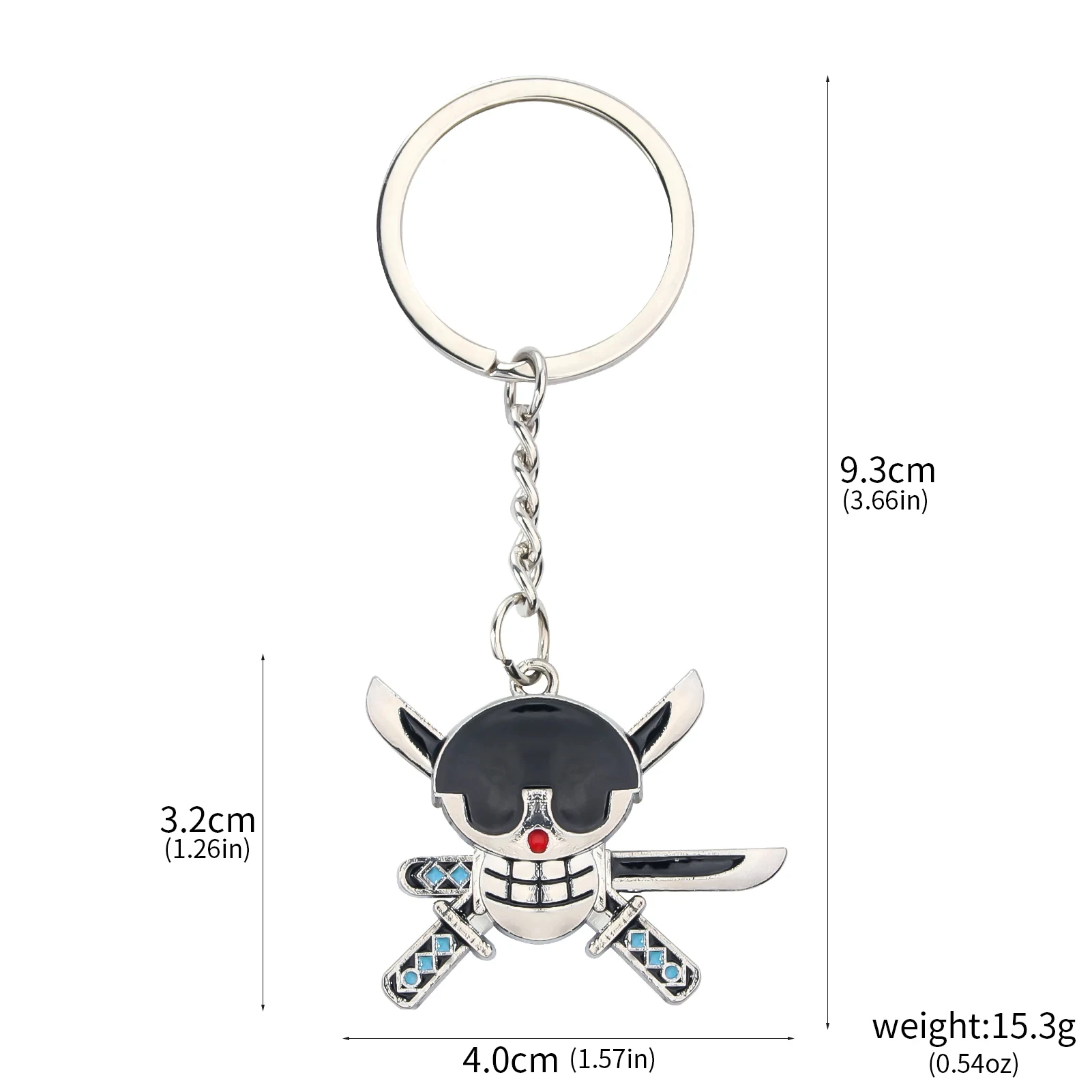 Anime Keychain Pirate Skull Keyring Cartoon Roronoa Zoro Jolly Roger Pendant Key Chains for Women Men Kids llaveros Jewelry