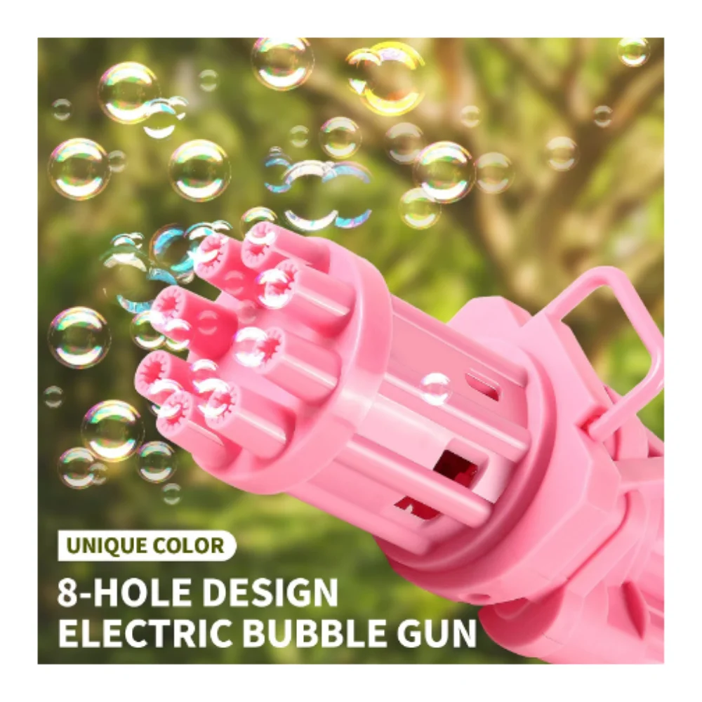 Bubble Foam Machine 8 Hole Gun Toy Liquid Battery Children Black Blue Yellow Pink Color Birthday Celebration Marriage Garden Nature Picnic Hobby Entertainment Game Bath 2022 Powered Quality Product Fast Free Shipping