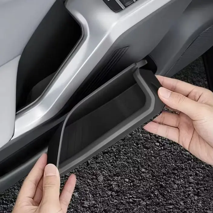 4PCS Black Silicone Door Storage Tray For Toyota RAV4 2026-2028 Car Four Inner Door Handle Pocket Organizer Interior Accessories