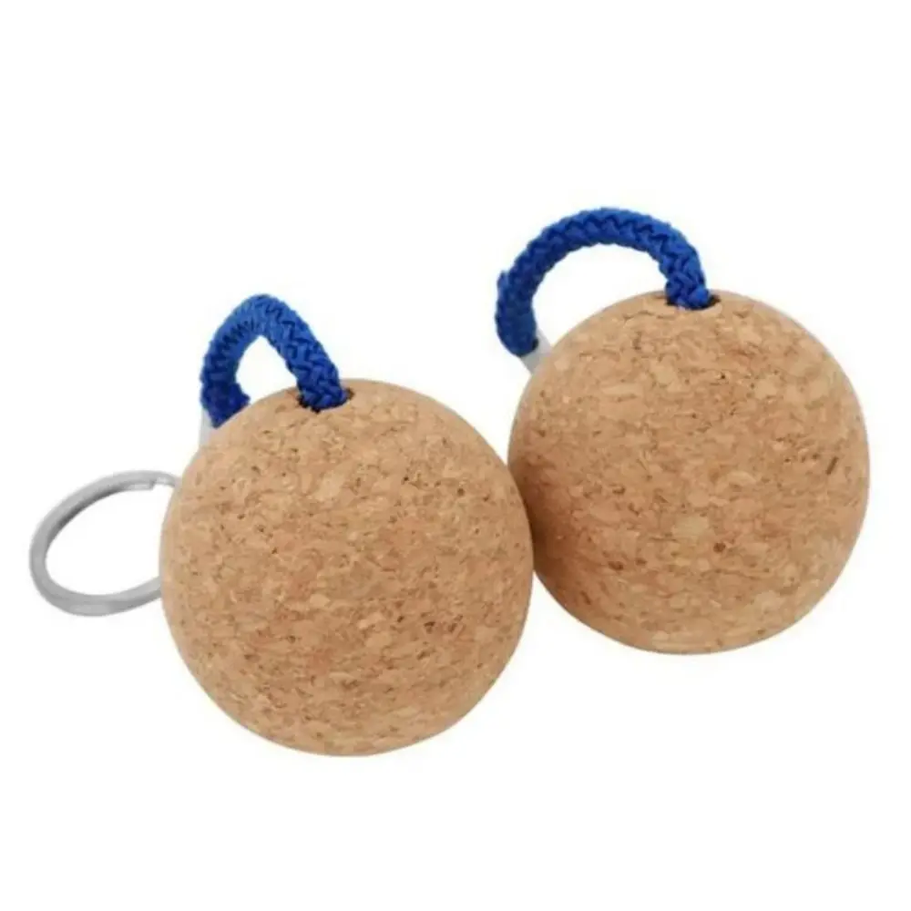 High Quality 35mm Floating Cork Ball Key Ring Ultraweight 7 Colors Wooden Keychain Floating Cork Ball Keyring Kayak Accessories