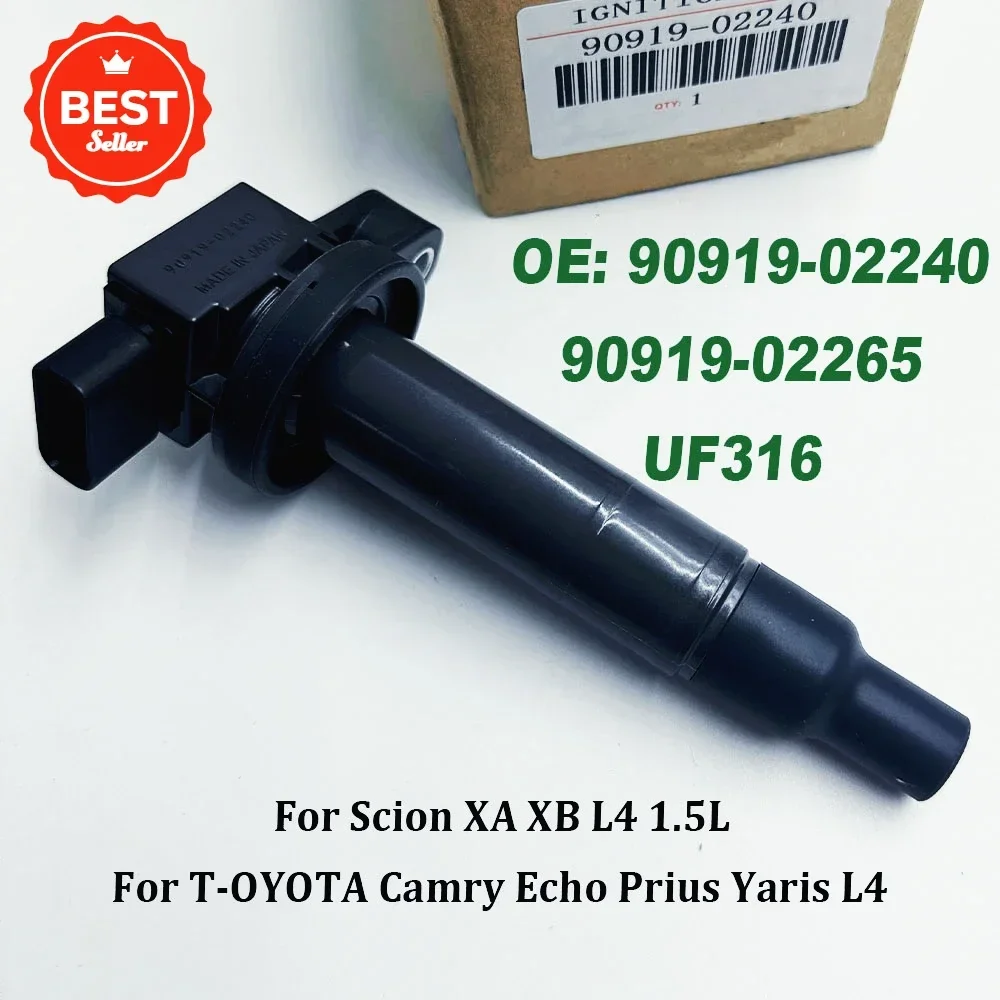 4PC High Quality 90919-02240 Ignition Coil 673-1306 For S-cion XA XB Echo Prius Yaris L4 1.5L UF316 90080-19021 90919-T2003