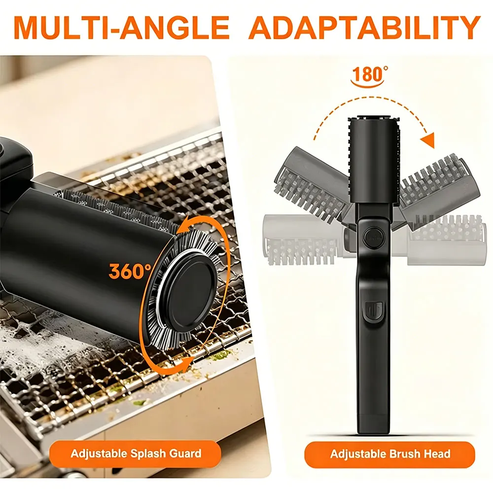 BBQ Grill Brush 3-Speed Settings Electric Grill Brush,180° Adjustable Head,90 Mins Grill Cleaner for Outdoor Griddles Smokers image 4