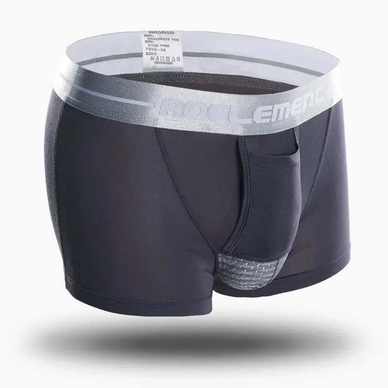 3 قطع ملابس داخلية منفصلة للرجال سراويل داخلية صيفية جافة مهواة وحقيبة من الحرير الجليدي ملاكمين صحيين #2