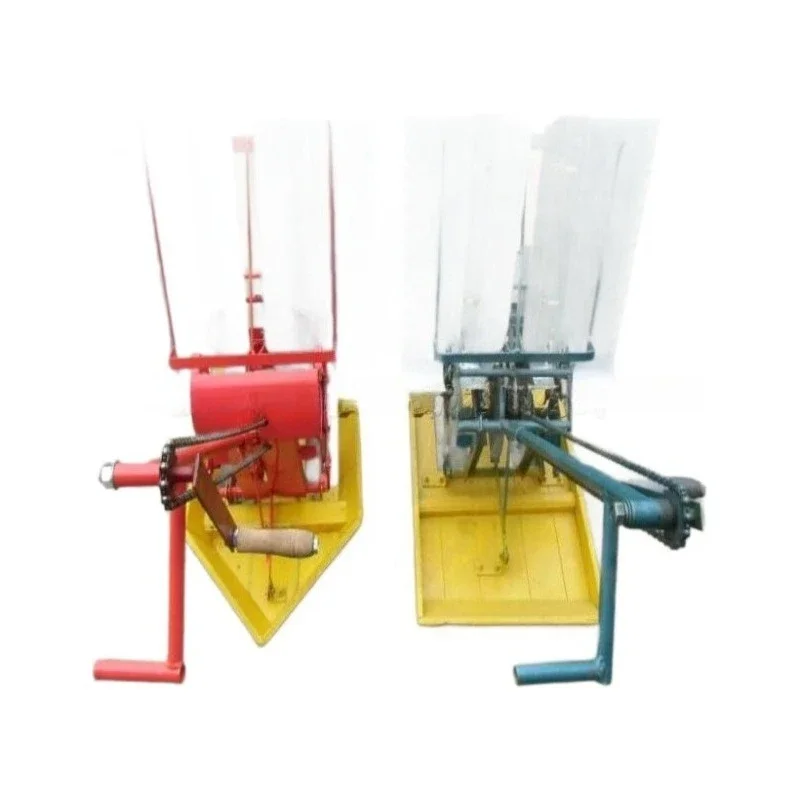 Small agricultural hand-cranked rice transplanter, step-back rice seedling planter