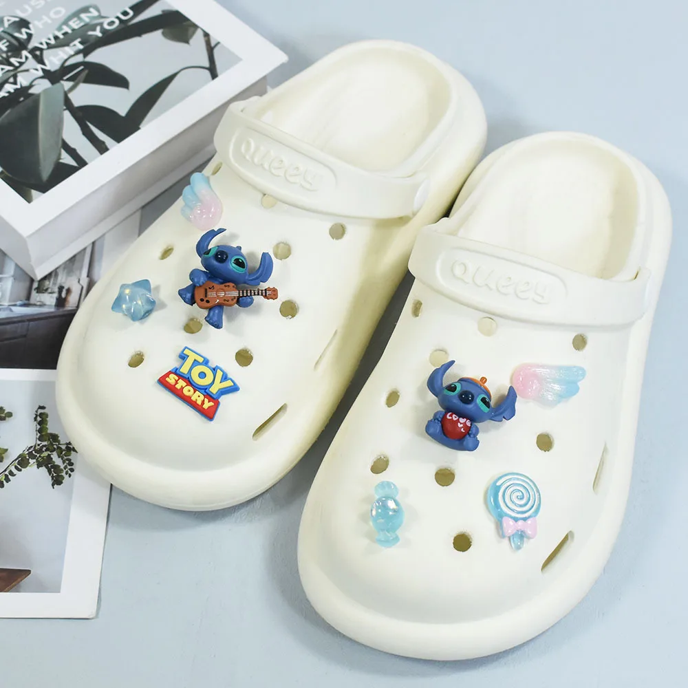 Обувные шармы MINISO Stitch DIY украшения для обуви аксессуары для сумки Bogg Сланцы Сандалии сабо детские подарки