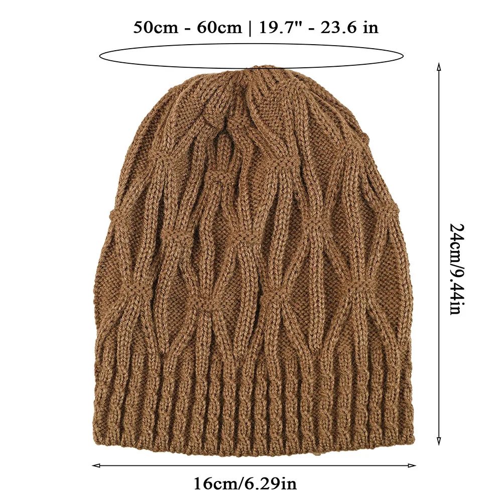 Warm Knitted Hat Cap Unisex Casual Hats Winter Beanie Hat For Women Men Female Hip Hop Skullcap Fashion Elastic Caps Bonnet