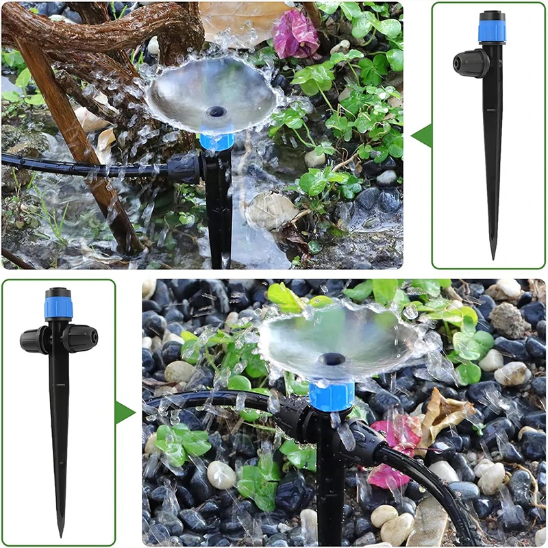 ZK Lockable 8-Hole Stake Micro Sprinkler Adjustable Flow Dripper Greenhouse Atomizing Nozzle Water-Saving Garden Irrigation Tip
