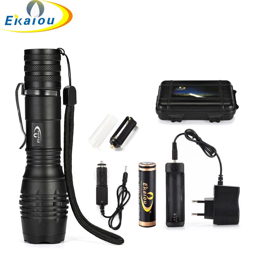 

Super Bright LED Flashlight High Lumen T6 Portable With Clip Outdoor Water Waterproof Zoom Torch Light 5 Modes Lamp