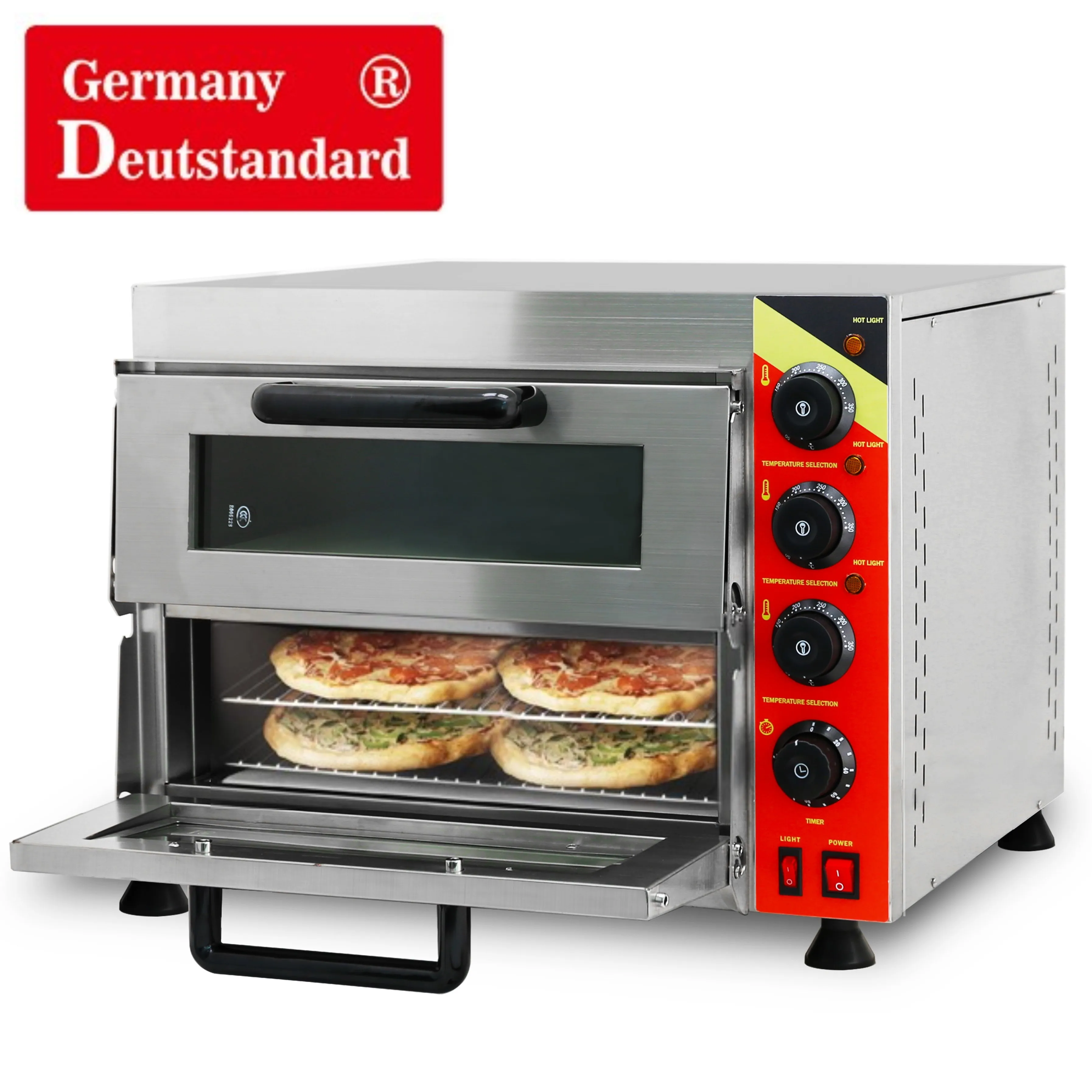Germany Deutstandard NP-13 Double Deck Baking Oven Stainless Steel Countertop Electric Pizza Oven for Pizzerias