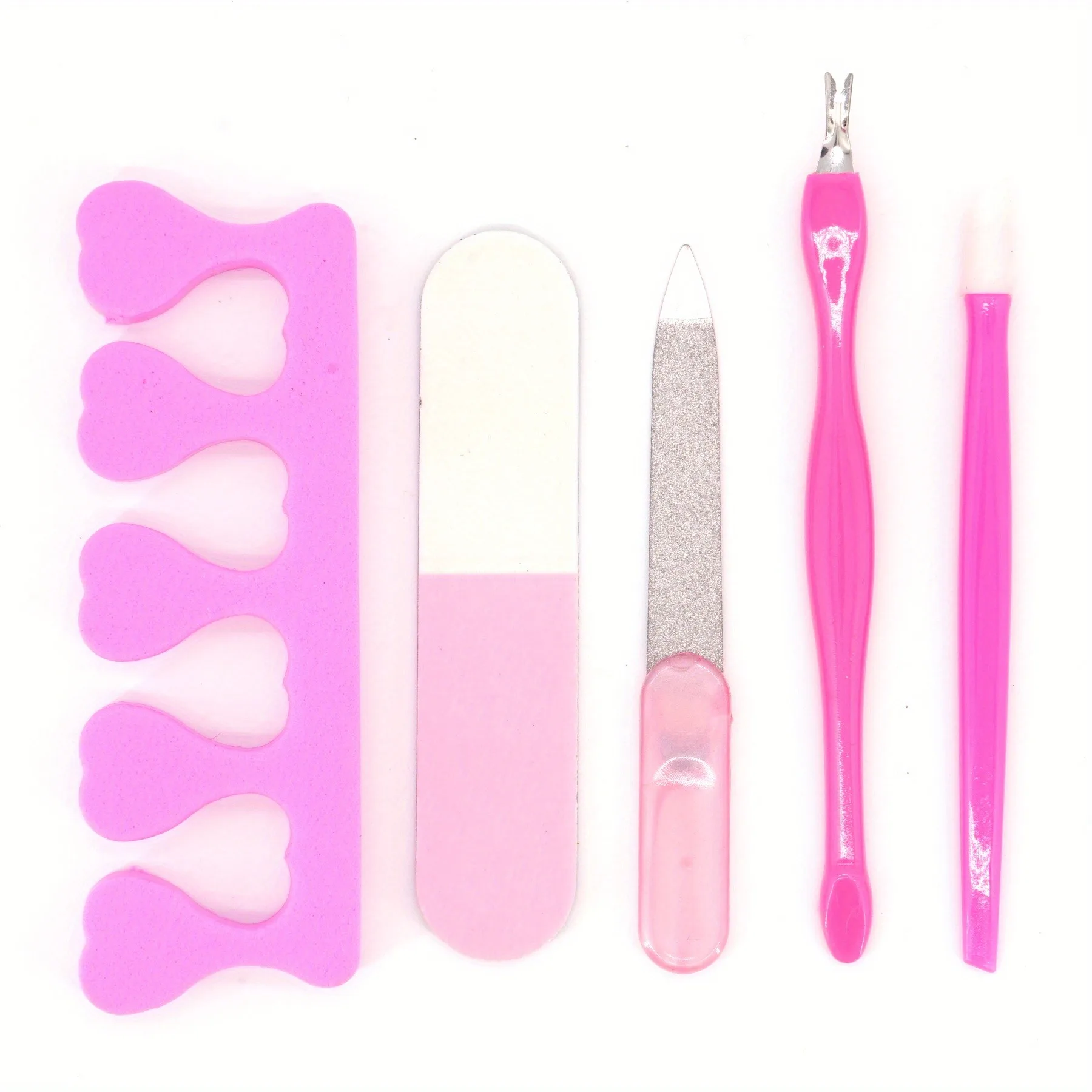 Pilnik do paznokci Gąbka do szorowania Cążki do usuwania odrostów Kryształowy patyczek Rozdzielacz do palców Zestaw narzędzi do manicure