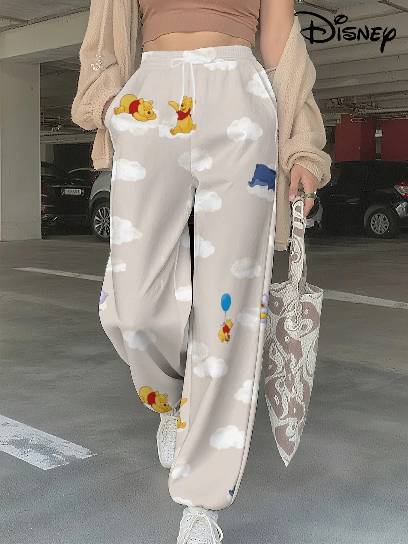 Disney Animated Cartoon Sweet Cool Trendy Women's Explosive Street Spring and Autumn Style Ankle Pants Oversized Women's Adult