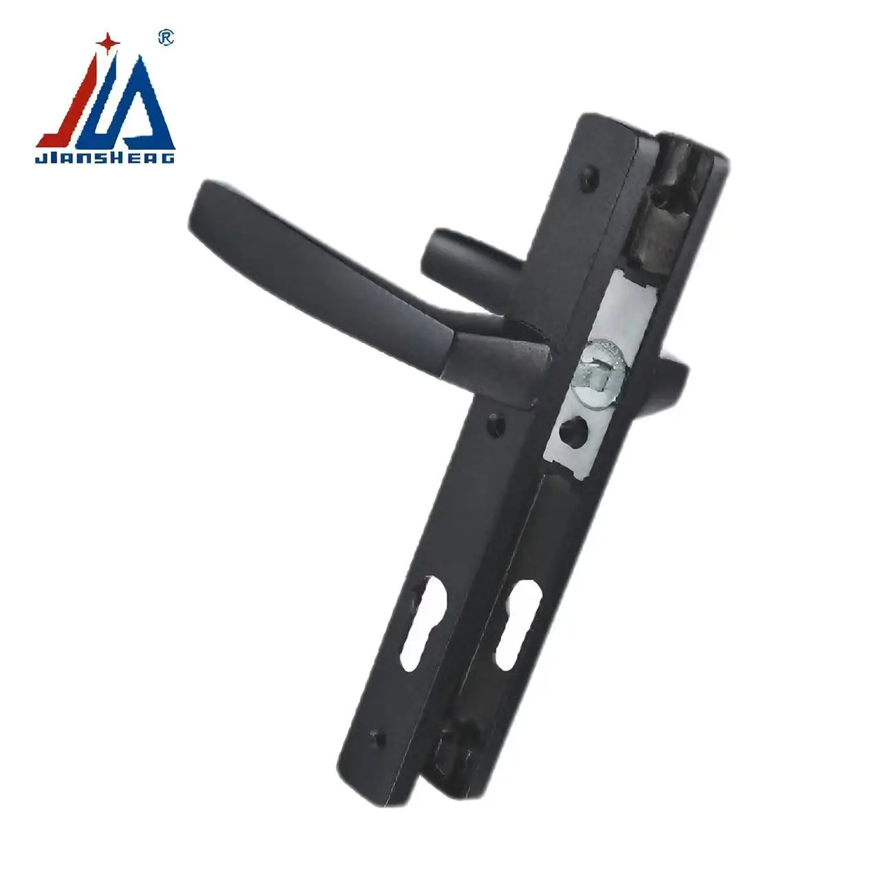 

UPVC плоский черный, белый цвет, двухсторонняя внутренняя дверная ручка, дверной замок для домашней алюминиевой двери