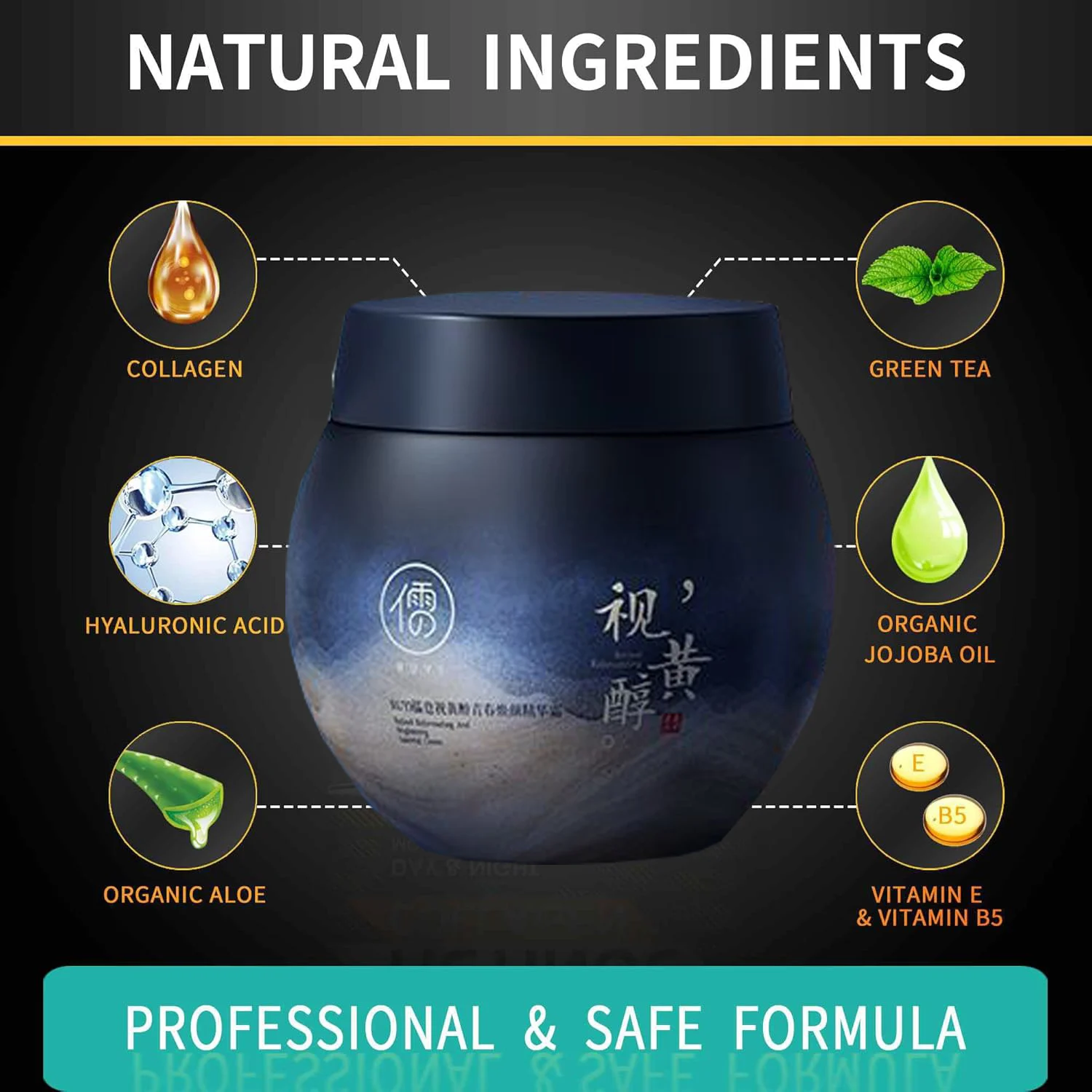 Afbeelding 6: 100g Retinol Anti Aging Gezichtscrème Hydraterende Rimpel Remover Collageen Hyaluronzuur Crèmes Huidverzorging Cosmetische Dag en Nacht