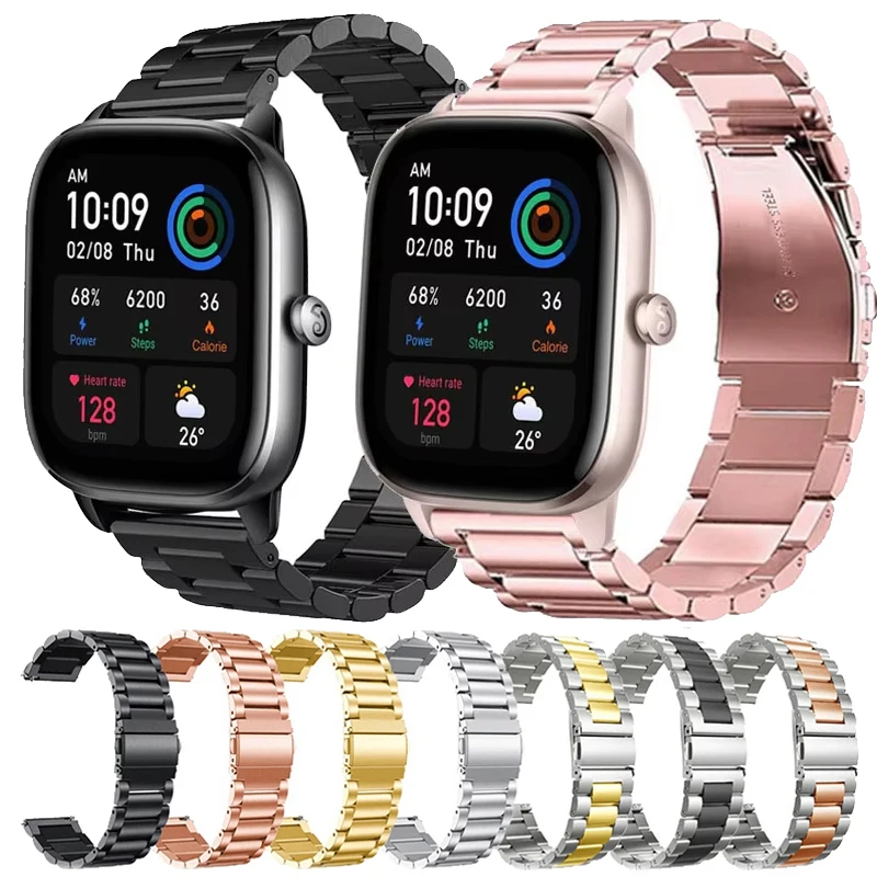 22mm 20mm Stainless Steel Strap For Amazfit GTS 4 3 2 Mini GTR 4 3 2/Balance 2 1 Wristband For Amazfit BIP 6 5 3 U Pro/Active 2
