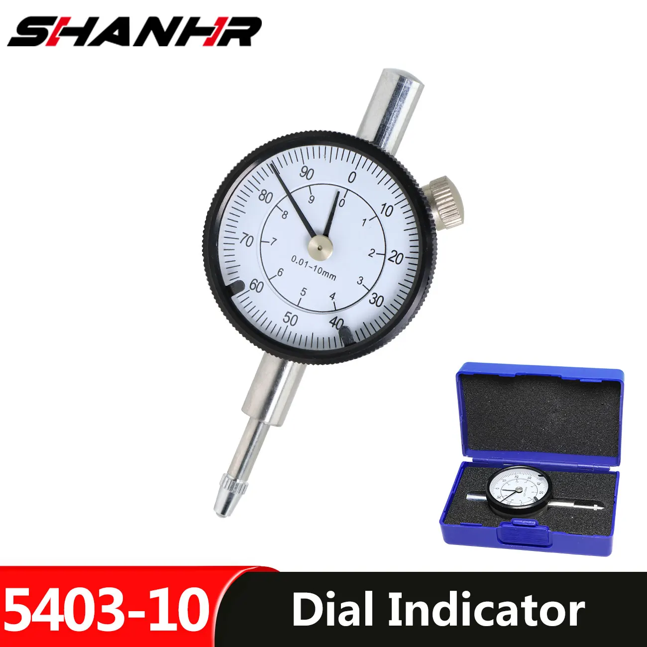 SHANHR MINI Dial Indicator 0-10 mm DIal Indicator Gauge Hard Alloy Probe Measuring Instrument Tool Indicator Gauge