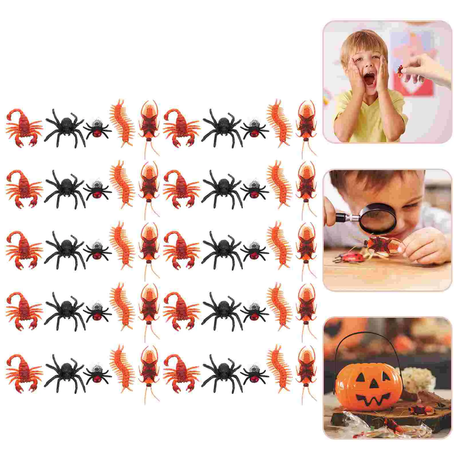 50 Pcs Prank Props Centipede Shaped Toy Toys Fake Artificial Scorpion Plastic Spider Plaything Model Models