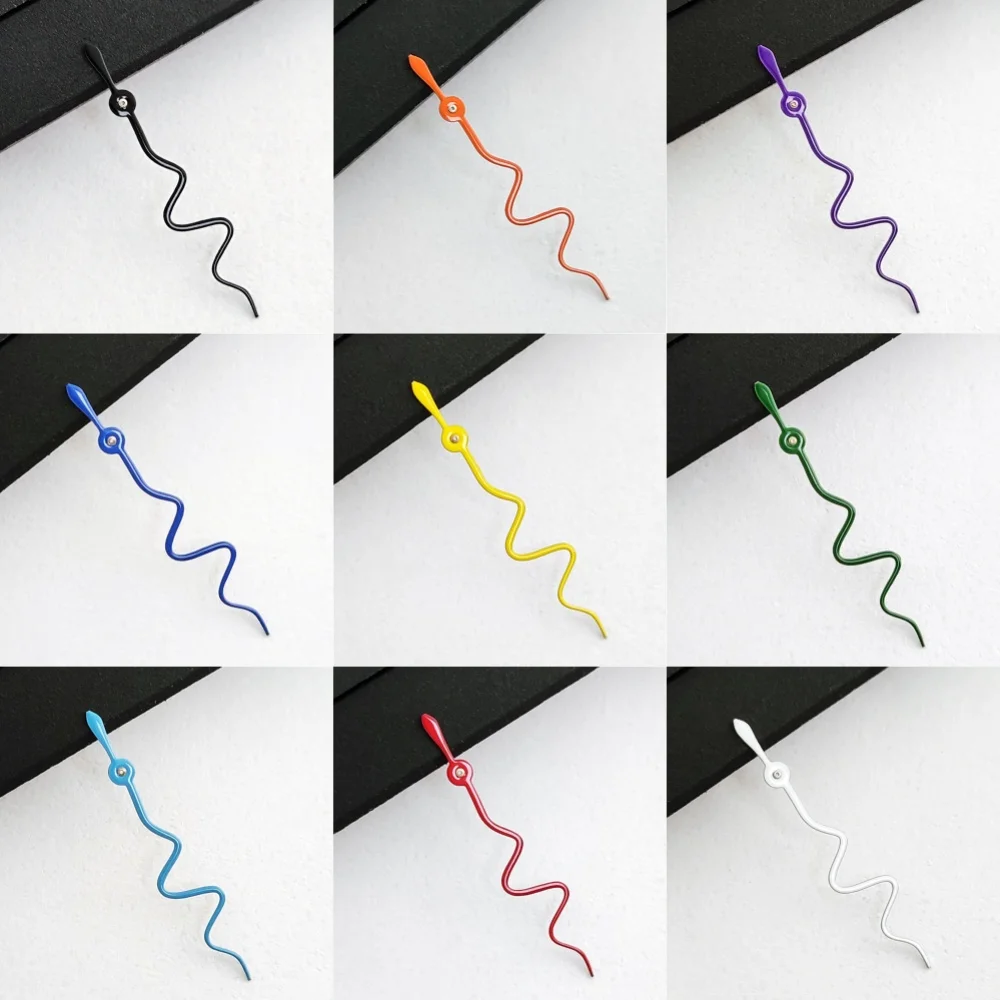 13mm Snake Shaped S-shaped Curve Watch Hands Multi-color Second Hands Fit NH35/NH34/NH36 Mechanical Watches DIY Repair Parts