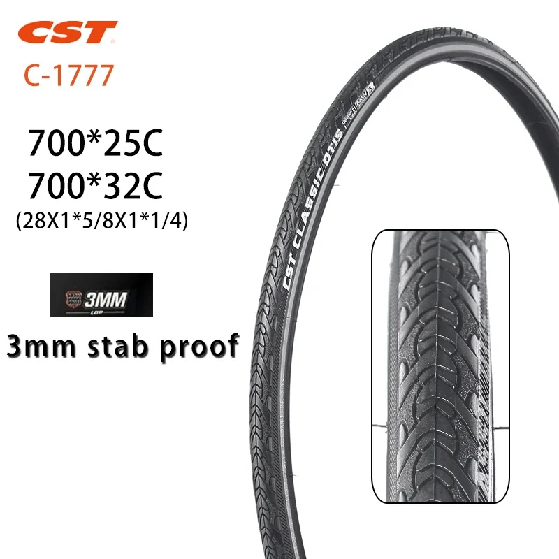 700C Road Bike Tire 700*25C C1777 E-bike Parts 700*32C Low resistance 3mm stab proof reflective strip Thickened bicycle tire