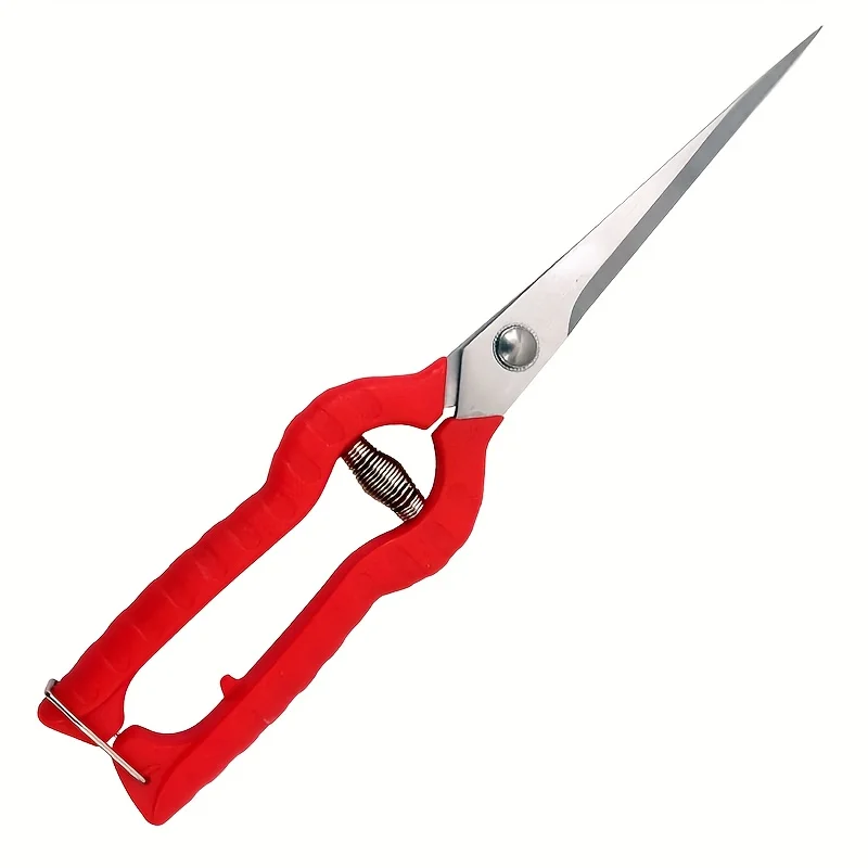 1pc tesouras de poda de jardim profissionais com aperto vermelho ergonômico-lâminas retas de aço inoxidável duráveis para arranjo de rosas