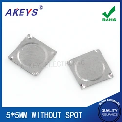 100pcs Metal Dome 5*5/3.8*3.8mm Square Film Shrapnel Switch Four Corners Without Point Touch Plane Micro Switch