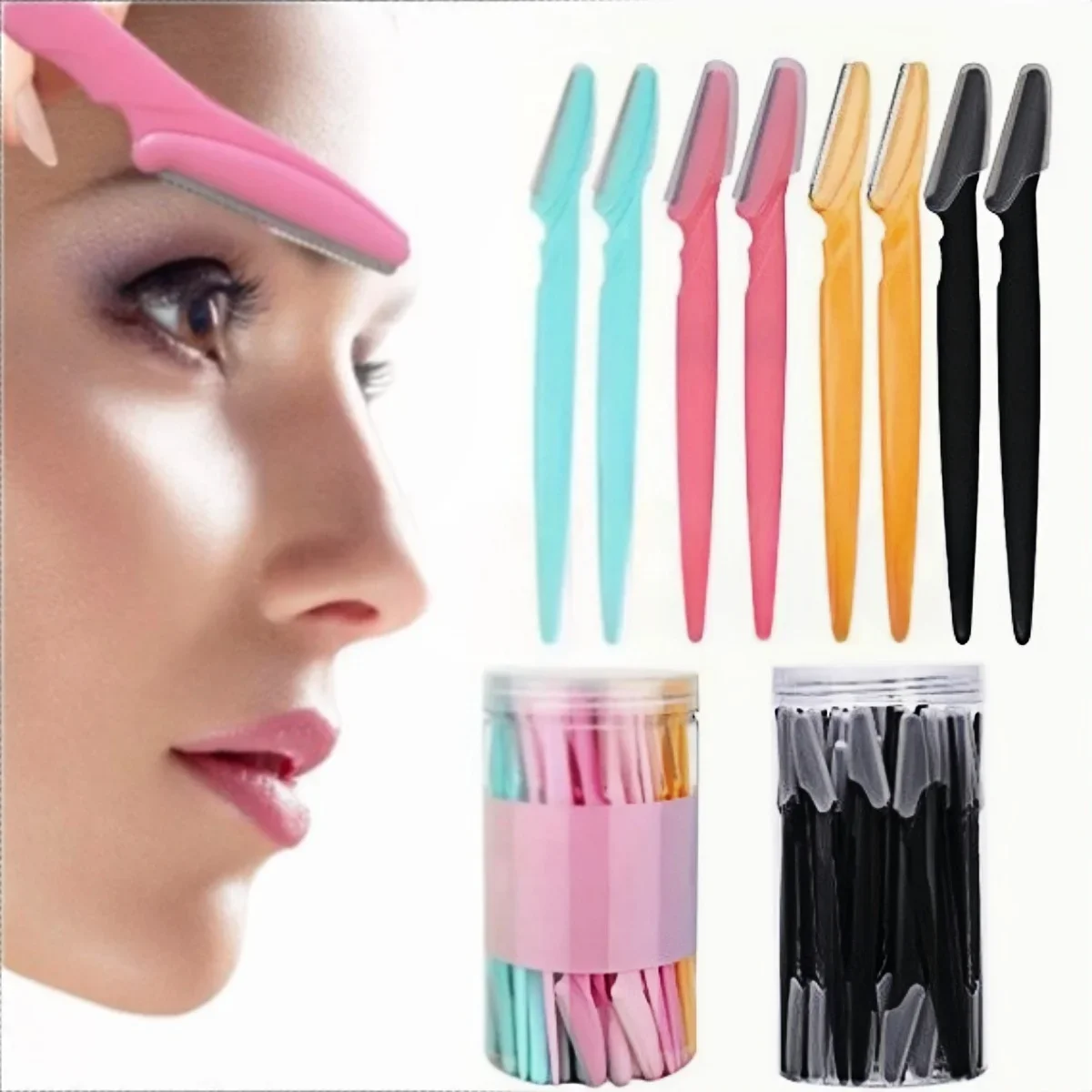 Hot Sale 3/10/30/40Pcs Precision Eyebrow Shaper Razor, Portable Face & Body Hair Removal Shaver Blades Makeup Beauty Tools
