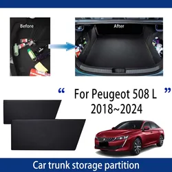 Car Accessories For Peugeot 508 L 2018~2024 2020 2021 2022 Trunk Storage Partition Multifunction Storage Auto Interior Parts