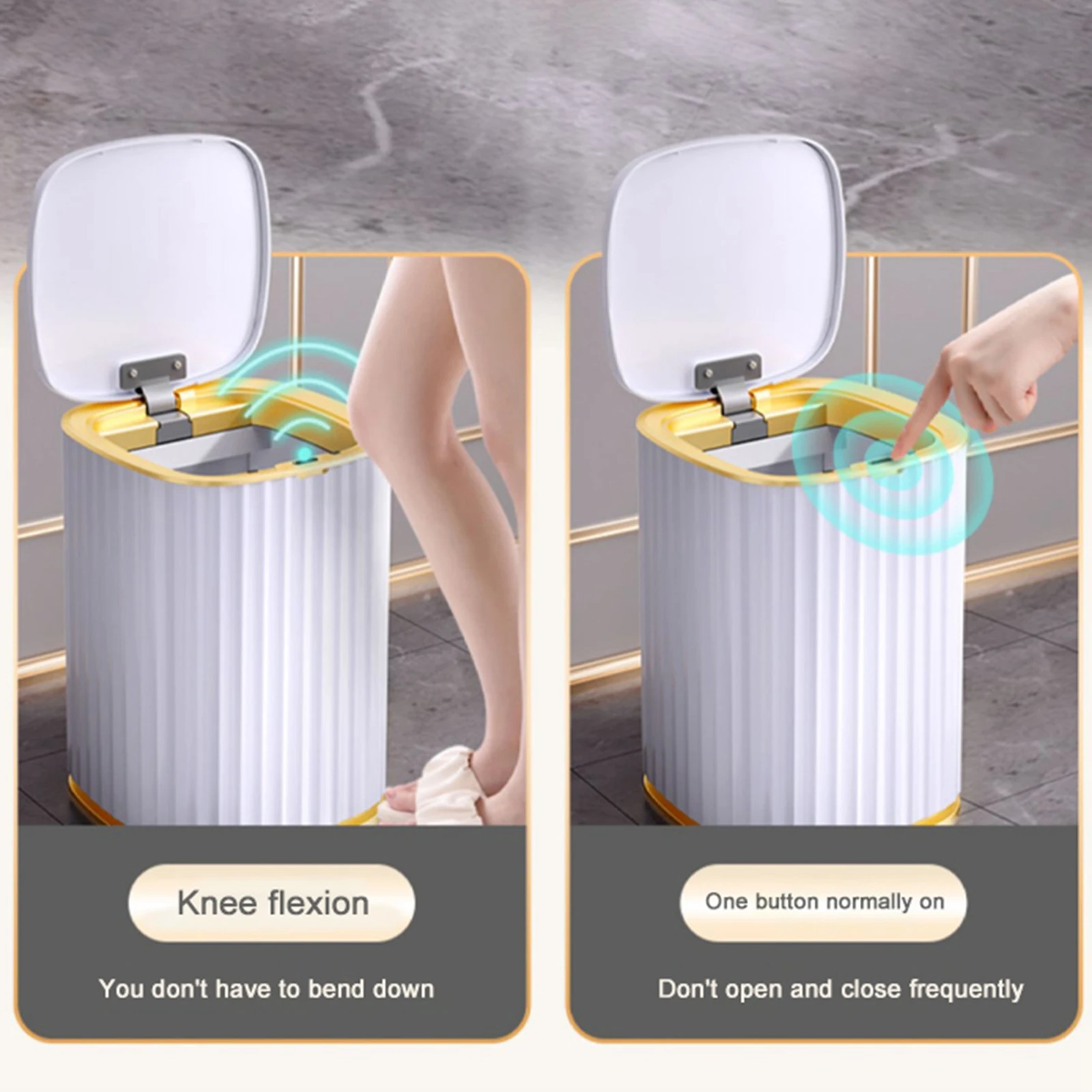 Smart Sensor Trash Can For Kitchen Bathroom Living Room Toilet Automatic Induction Waterproof Trash Bin with Lid 7/10/12L