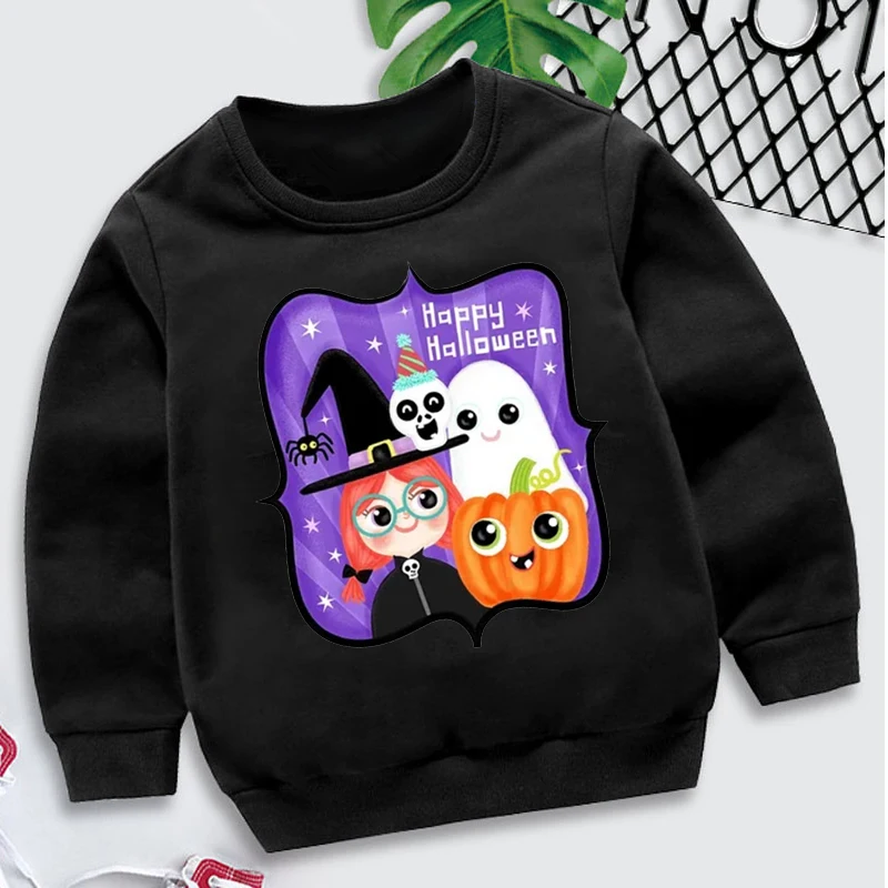 Maglietta a maniche lunghe con stampa di Halloween T-Shirt Tee Girls Boy Party T Shirt abiti abbigliamento regalo Hot Fashion top per bambini nuovo