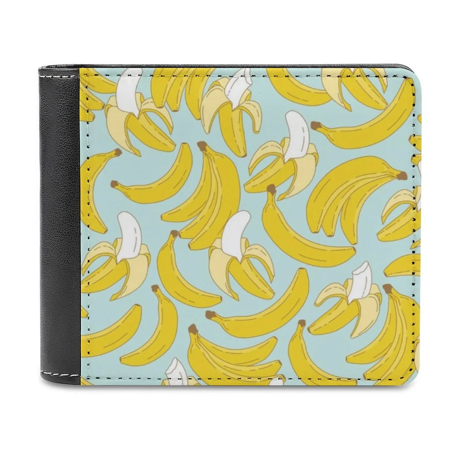 

Банановый узор на бирюзовом фоне, мягкие мужские кошельки, новый кошелек, держатели для кредитных карт для мужских кошельков, мужской кошелек с узором банана