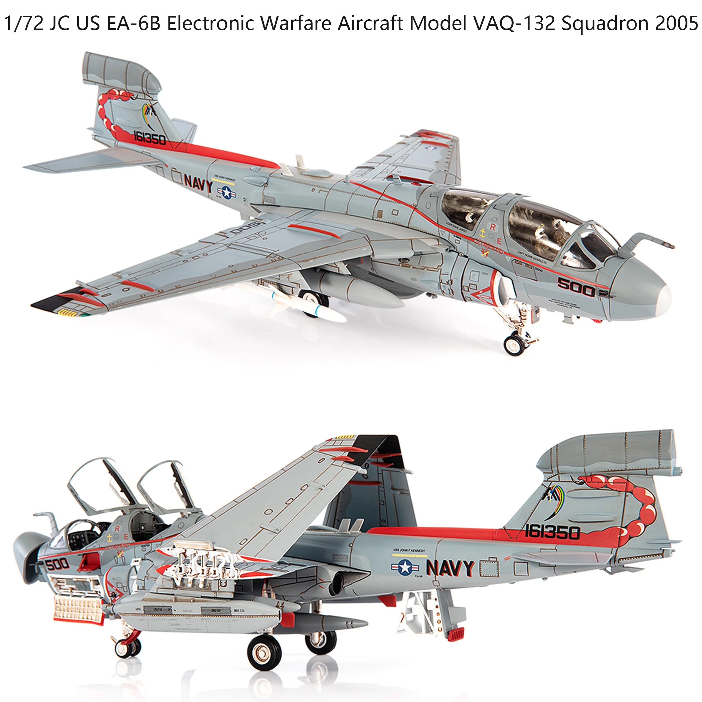 JC-US電子玩具航空機モデル、完成品、収集、1: 72、VAQ-132、スクォータ2005、EA-6B