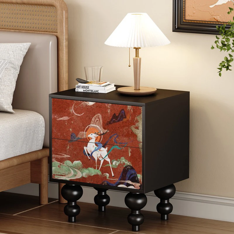 

Chinese Style Chic Nightstands Luxury Glam Aesthetic Beauty Nightstands Trendy Design Mesita De Noche Dormitorio Furniture Home