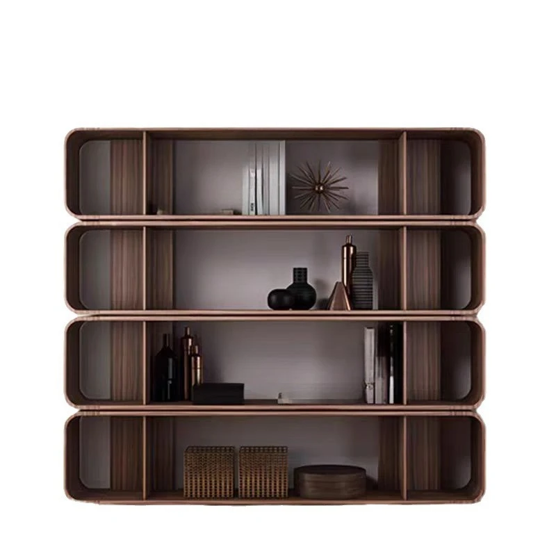 

Bookcase Bookshelf Floor-to-ceiling modern simple living room Nordic solid wood walnut bookcase display decorative cabinet