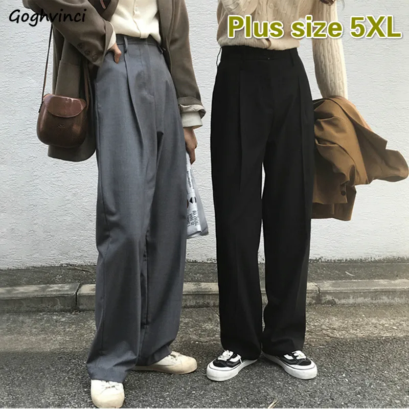 

Women Solid Simple High Waist Straight Casual Pants Streetwear Ladies Loose Trousers Pocket Full Length Teens Pantalones Mujer