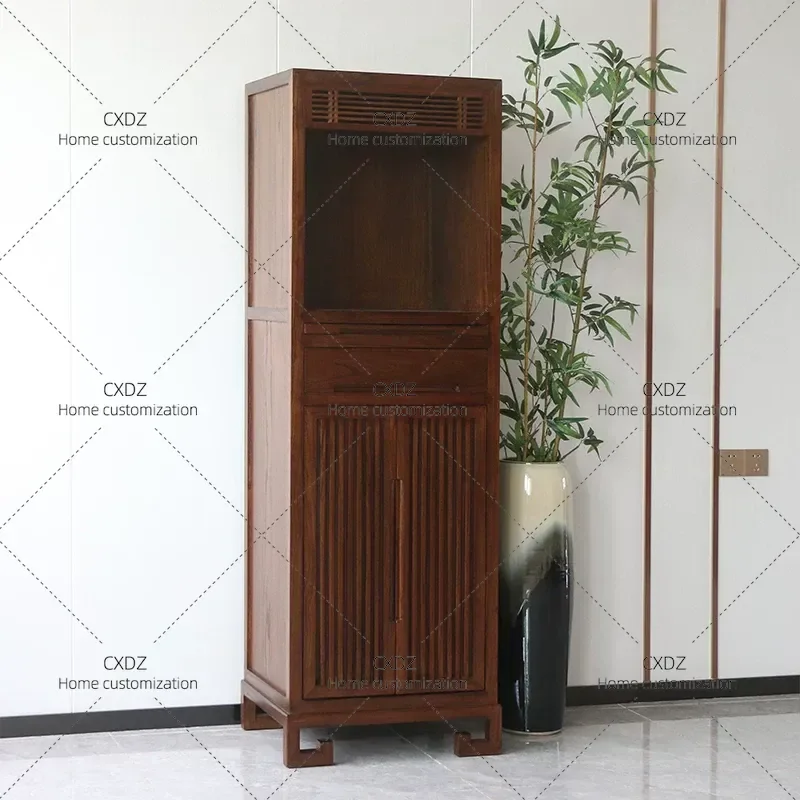 New Chinese Style Solid Wood Shrine Table Buddhist Platform Household Bodhisattva Altar Tibetan Painted Storage Cabinet for