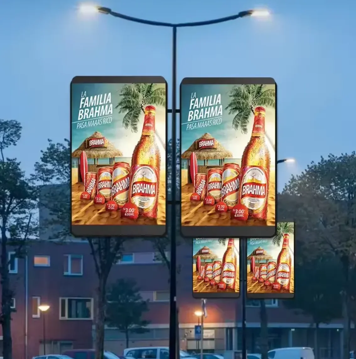 LionLed P3.076 High Quality Outdoor Street Advertising Light Pole LED Screen Display Lamp Post Road Pole Advertising