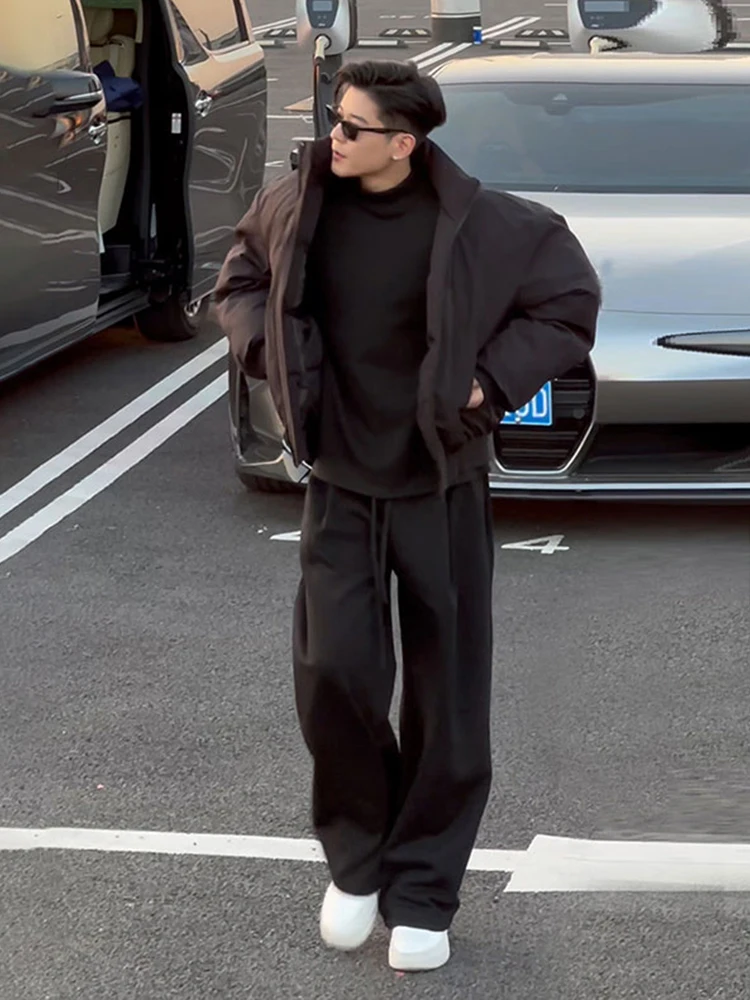 

Мужские спортивные брюки Bla American Sle с изогнутыми штанинами, весна-осень, свободные широкие брюки, драпированный прямой крой, молодежный стиль